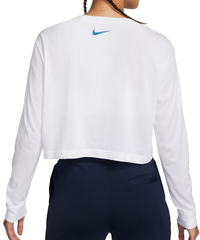 Женская теннисная футболкаNike Court Dri-Fit Slam Long Sleeve Cropped Tennis T-Shirt - white