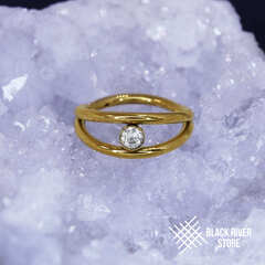 Кликер One Stone Crystal PVD Yellow 1.2мм