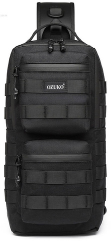 Картинка рюкзак однолямочный Ozuko 9661 black - 12