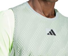 Теннисная футболка Adidas Tennis T-Shirt Pro Layering - silver green/green spark