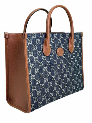 Маленькая сумка-тоут Gucci GG Supreme из парусины синий