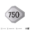 Номерок на дверь квартиры 750, для кабинета, офиса, шильдик 9 х 7 см, серебристый, Айдентика Технолоджи