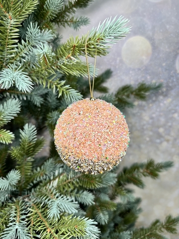 Шар 10см ChristmasDeLuxe premium collection коралловый/золотой