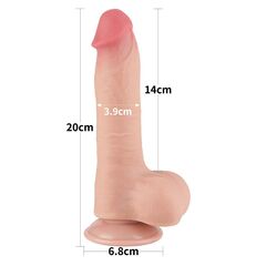 Телесный фаллоимитатор 8 Sliding Skin Dual Layer Dong на присоске - 20 см. - 