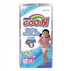 Трусики-подгузники "Goon" японские для девочек размер XL (вес 12-20кг) 38шт