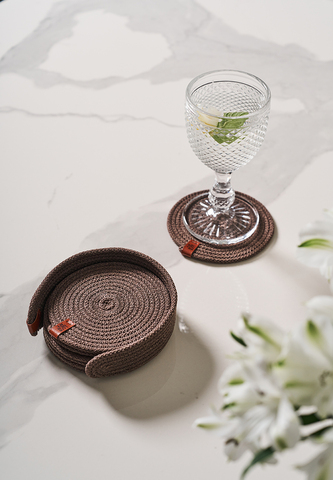 Набор подставок для чашек и бокалов 6шт 12см Luxberry Boho Luxberry шоколадный