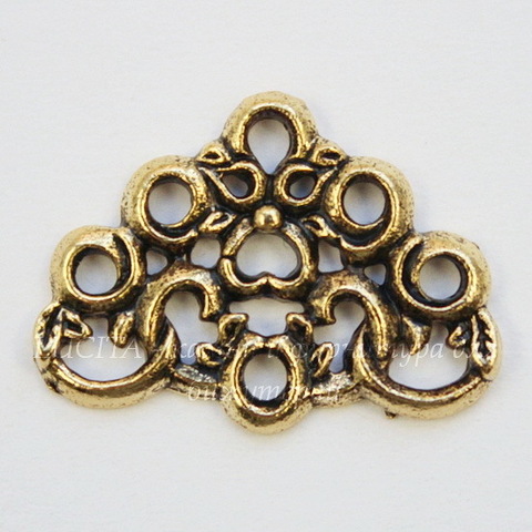 Коннектор Quest Beads "Арабский" 19х14 мм (цвет-античное золото)