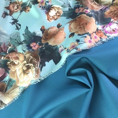 Ткань костюмно-плательная ткань цвет морской 3224