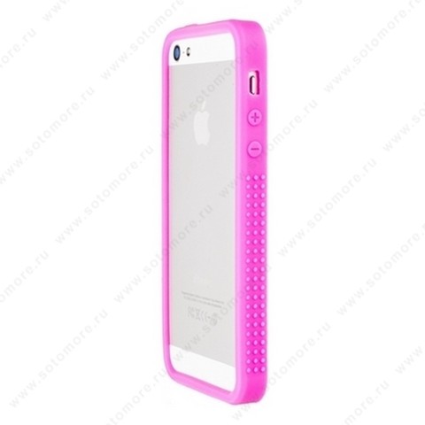 Бампер силиконовый для iPhone SE/ 5s/ 5C/ 5 розовый