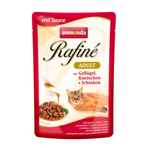 Animonda Rafine Adult пауч для кошек (с домашней птицей, кроликом и ветчиной) 100 г