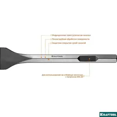 KRAFTOOL ALLIGATOR, 75 x 400 мм, HEX 28, пикообразное зубило (29341-00-400)