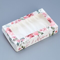 Коробка складная с окошком 20×12×4см