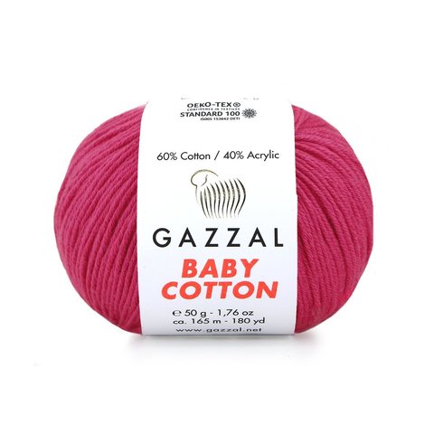 Пряжа Gazzal Baby Cotton 3415 малина
