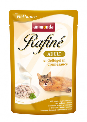 Animonda Rafine Soupe Adult пауч для взрослых кошек с домашней птицей в сливочном соусе 100г