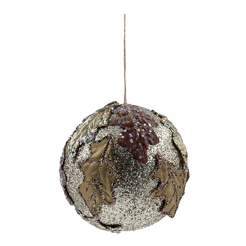 Шар 15см ChristmasDeLuxe premium collection золотой/коричневый