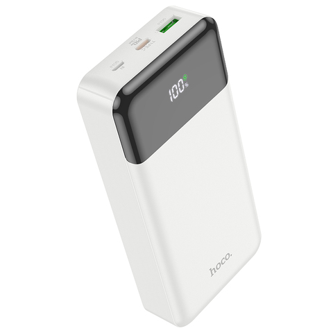 Внешний аккумулятор 20000 mAh c USB + Type-C Hoco J102A с быстрой зарядкой 20W (Белый)