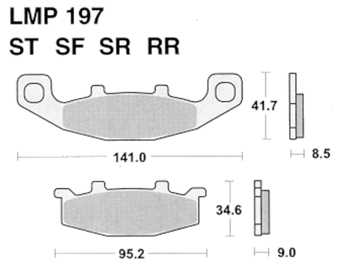 Колодки дискового тормоза AP Racing LMP197 SF  (FDB481 / FA129)