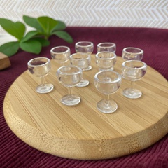 Рюмка мини, пластиковые фигурки, 2 см, кукольная миниатюра, декоративная посуда, прозрачный цвет, набор 10 шт