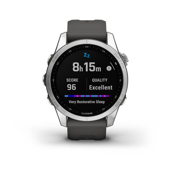 Garmin Fenix 7S серебристый с графитовым ремешком