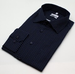 Сорочка Seidensticker Comfort Fit 01.342250-19 темно-синяя в голубые «капельки»