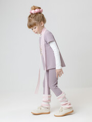 брюки  для девочки  КР 400085/морской туман к573