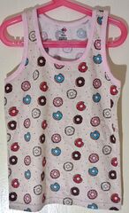 Майка для девочки 8-9 лет, цвет молочный с рисунком