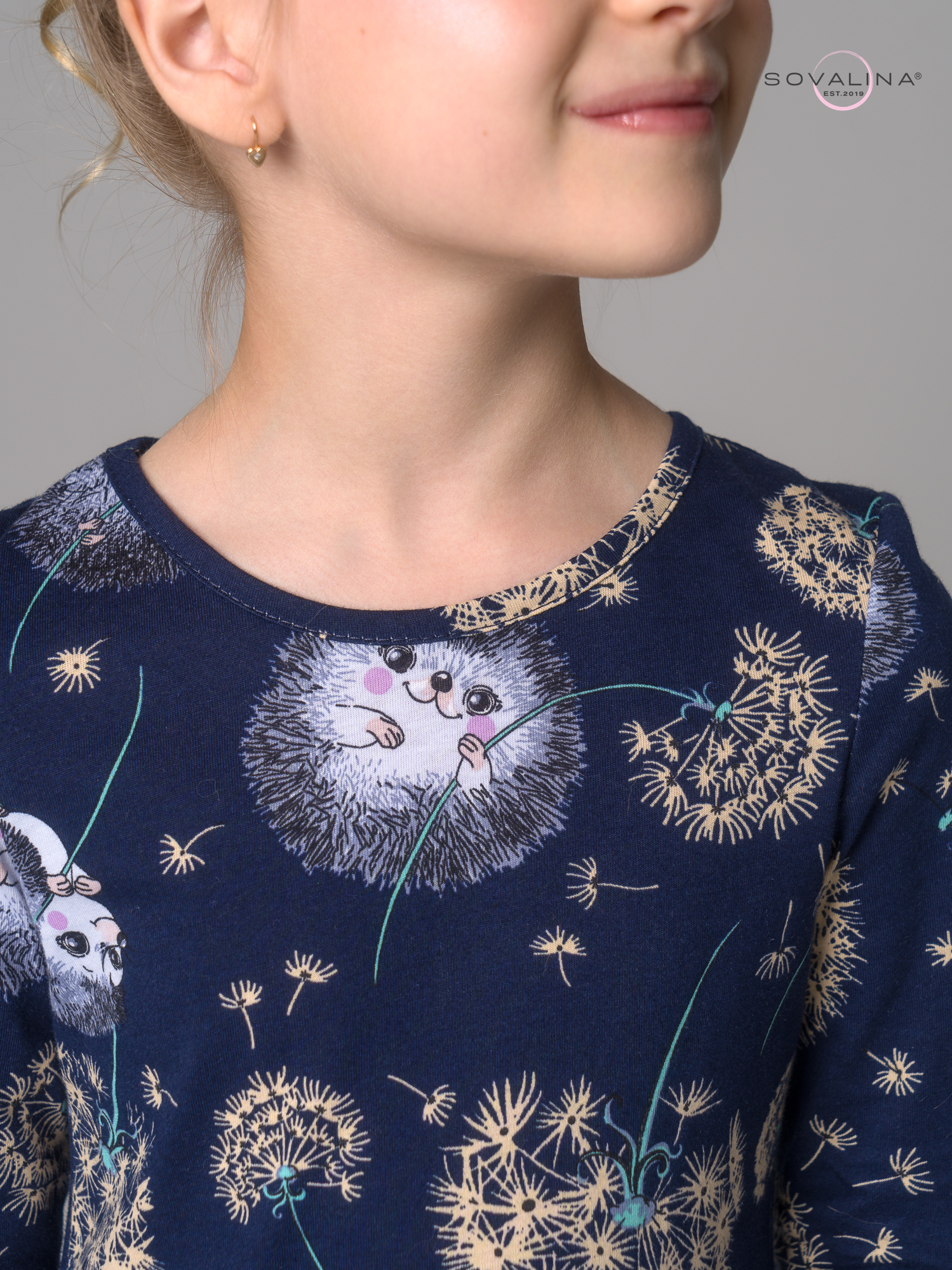 Платье Эля ежик с одуванчиком