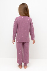 пижама  для девочки  К 1637/темная орхидея,сердечки и колокольчики