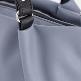 Сумка Саломея 607 гладкий серо-голубой + черный