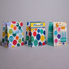 Пакет подарочный S вертикальный, Шарики, МИКС, 18*23*10 см (Д*В*Ш)