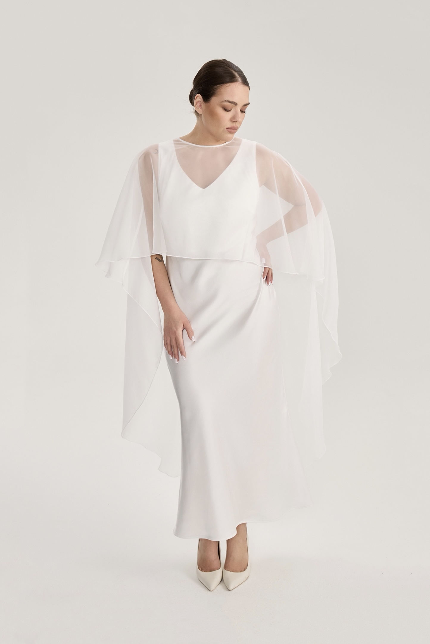 Накидка удлиненная, молочный