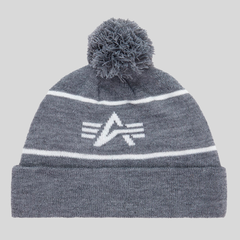 Шапка Alpha Industries Essential Pom Beanie Medium Charcoal Heather (Серая)