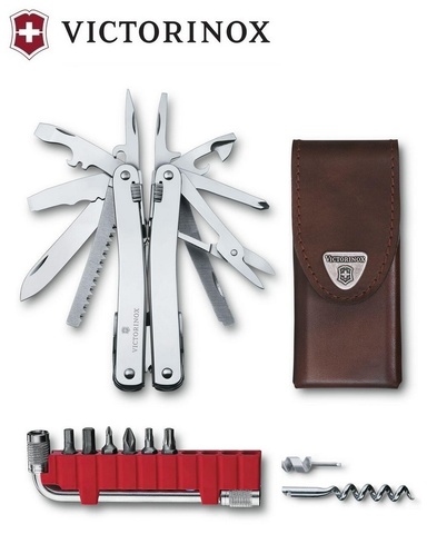 Мультитул Victorinox SwissTool Spirit X Plus, 105 mm, 35 функций, кожаный чехол (3.0235.L)