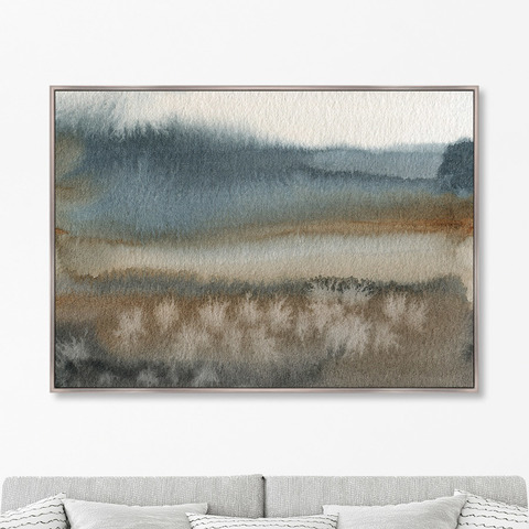 Marina Sturm - Репродукция картины на холсте Symphony of autumn, lake in the fog, 2021г.