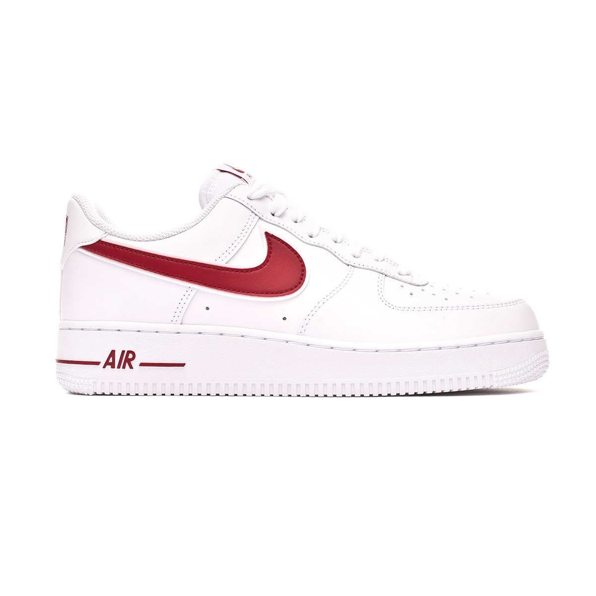 white nike air force 1 red swoosh