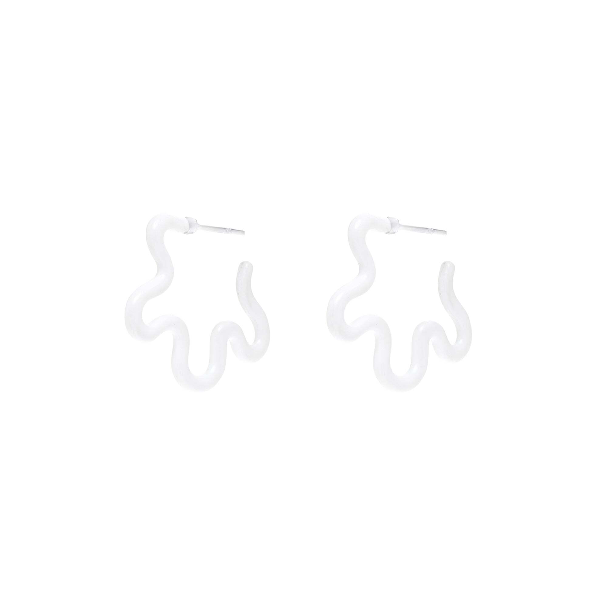 White Candy Wave Earrings