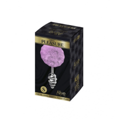Металлическая анальная пробка с розовым хвостиком Twist от Alive (7*2,8 см.)