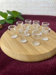 Рюмка мини, пластиковые фигурки, 2 см, кукольная миниатюра, декоративная посуда, прозрачный цвет, набор 10 шт