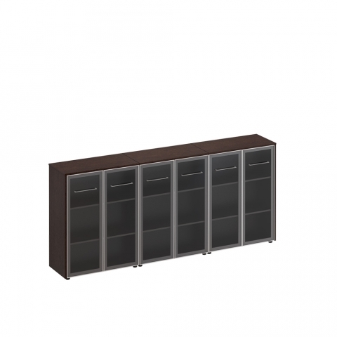 Шкаф для документов со стеклянными дверьми (стенка из 3 шкафов) (274x46x120)