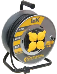 Катушка УК40 на мет с т/з 4 места 2Р+PЕ/40м КГ 3х1,5мм2 IP44 "Professional" WKP16-16-04-40-44