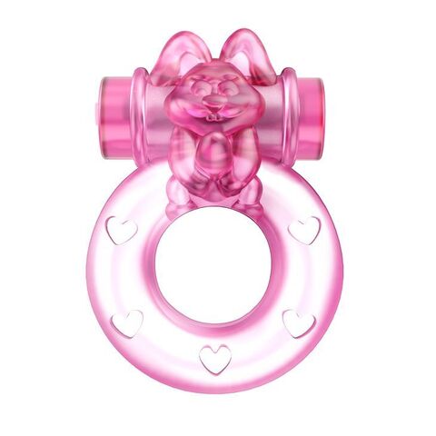 Розовое эрекционное кольцо с вибрацией Ring - Baile BI-010082A