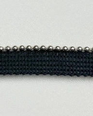 Кант из металлических бусин, цвет: чёрный/никель; ширина 1 мм