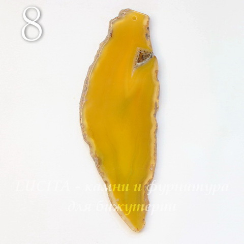 Подвеска Срез Агата (тониров), цвет - апельсиновый джем, 62-101 мм (№8 (101х36 мм))