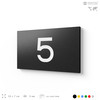 Табличка с номером 5 на дверь квартиры, для офиса, кабинета, аудитории, склада, черная 120х70 мм, Айдентика Технолоджи