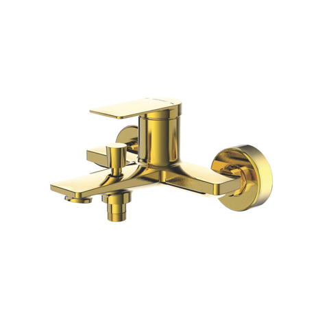 Смеситель для ванны Bravat Eddie настенный с одной рукояткой, матовое золото (F6369402RBG-01-ENG)