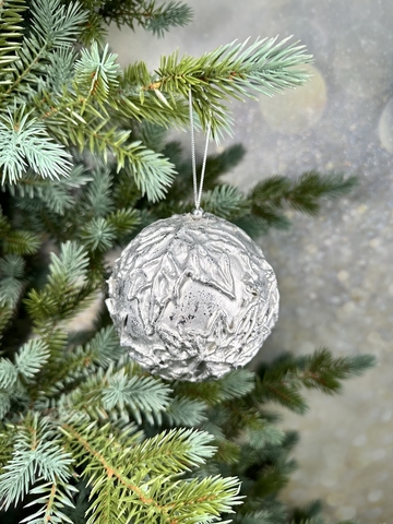 Шар 10см ChristmasDeLuxe premium collection серебряный