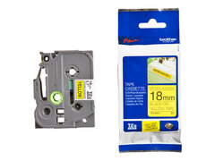 Наклейка ламинированная повышенной адгезии TZ-ES641 (18 мм черн/желт, аналог TZ-S641)