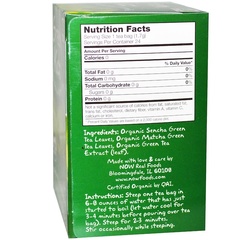 Now Foods, Настоящий чай, Green Kick, зеленый чай сенча и матча, 24 чайных пакетика, 1.44 унций (41 г)