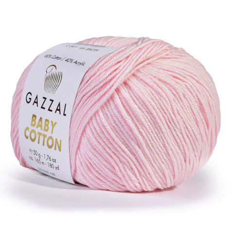 Пряжа Gazzal Baby Cotton 3411 нежно-розовый