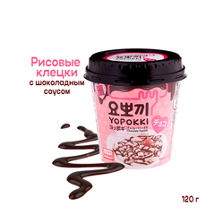 Рисовые клецки (токпокки) Yopokki Choko Topokki с шоколадным соусом (м.банка) 120 г